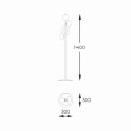 Lampa podłogowa OMI kolor Złoty ozdobne szklane klosze 4xG9 140cm 1177 Zuma Line