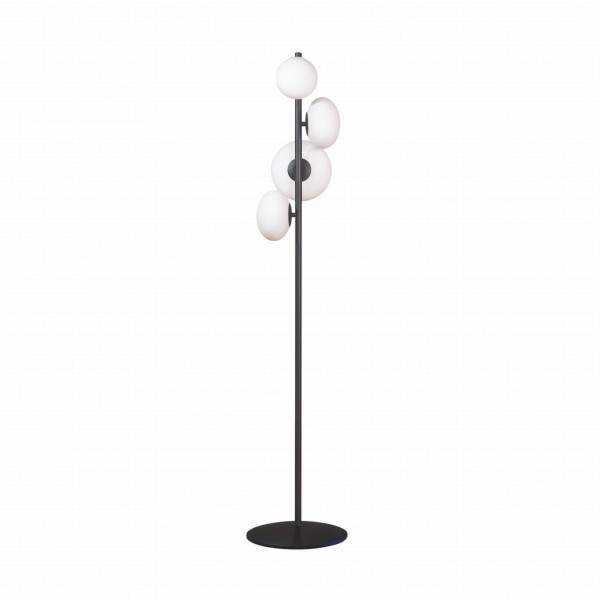 Lampa podłogowa OMI czarna szklane molekularne klosze4*G9 1176 Zuma Line