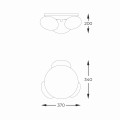 Plafon z serii OMI rozeta w kolorze czarnym szklane mleczne klosze 3xG9 1190 Zuma Line