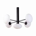 Nowoczesna lampa sufitowa z rodziny OMI, kolor czarny białe klosze do salonu  1198 Zuma Line