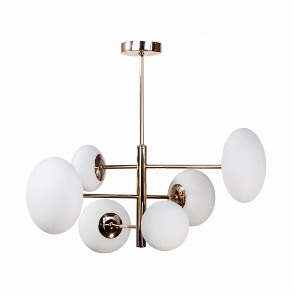 Lampa wisząca złoty stelaż szklane klosze wymienne źródło światła  OMI 1197 Zuma Line