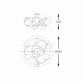 Lampa sufitowa NISYRO kolor czarno-złoty, źródło 8*G9 szklane alabastrowe kule - MX4922-8-EBGN Zuma Line