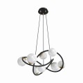 Lampa wisząca NISYRO złoto czarna, źródło z ośmioma alabastrowymi szklanymi kloszami na G9 - MD4922-8-EBGN Zuma Line