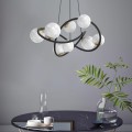 Lampa wisząca NISYRO złoto czarna, źródło z ośmioma alabastrowymi szklanymi kloszami na G9 - MD4922-8-EBGN Zuma Line