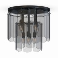 Lampa sufitowa NIRA czarny, szklany przydymiany klosz, źródło 8*E14 - MX3523-8M-EBCN Zuma Line