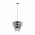 Elegancka lampa wisząca z szklanym kloszem NIRA czarna, do stylowego salonu - MD3523-14L-EBCN Zuma Line