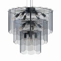 Elegancka lampa wisząca z szklanym kloszem NIRA czarna, do stylowego salonu - MD3523-14L-EBCN Zuma Line