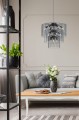 Elegancka lampa wisząca z szklanym kloszem NIRA czarna, do stylowego salonu - MD3523-14L-EBCN Zuma Line
