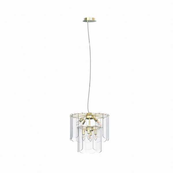 Lampa wisząca NIRA kolor Złoty z dwupoziomowym szklanym kloszem, 8*E14 - MD3523-8M-EGN Zuma Line