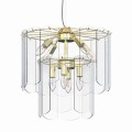 Lampa wisząca NIRA kolor Złoty z dwupoziomowym szklanym kloszem, 8*E14 - MD3523-8M-EGN Zuma Line