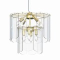 Lampa wisząca NIRA kolor Złoty z dwupoziomowym szklanym kloszem, 8*E14 - MD3523-8M-EGN Zuma Line