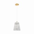 Nowoczesny zwis lampa wisząca BACH złota, z transparentnym szklanym kloszem - P0547-01H-F9AC Zuma Line