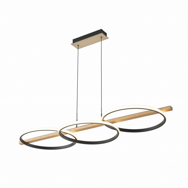 Lampa wisząca z ledowymi okręgami do jadalni ALMERIA kolor Czarny, LED 35W 3000K - MD3913-3-3BWLT Zuma Line