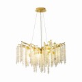 Lampa wisząca do salonu DIJON kolor Złoty, kryształowe dodatki,  8*G9 - MD3720-1-EGN Zuma Line
