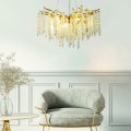Lampa wisząca do salonu DIJON kolor Złoty, kryształowe dodatki,  8*G9 - MD3720-1-EGN Zuma Line