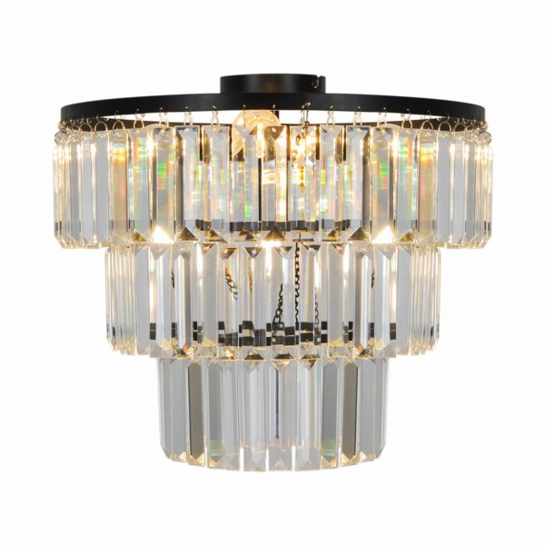 Lampa sufitowa kryształowa do salonu TIFANNY kolor czarny, 4*E14 - P17127-4-BK Zuma Line