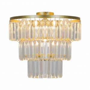 Stylowa lampa sufitowa z kryształowym kloszem TIFANNY złote elementy - P17127-4-GD Zuma Line