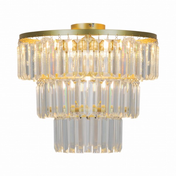 Stylowa lampa sufitowa z kryształowym kloszem TIFANNY złote elementy - P17127-4-GD Zuma Line