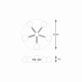 Lampa sufitowa pięcioramienna MIDA złota, szklane klosze na G9 - C0583-05C-2GHF Zuma Line