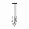 Lampa wisząca z dekoracyjnymi szklanymi kloszami ARCTURUS czarna nad stół - P0574-07F-SDFZ Zuma Line