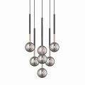 Lampa wisząca z dekoracyjnymi szklanymi kloszami ARCTURUS czarna nad stół - P0574-07F-SDFZ Zuma Line