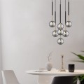 Lampa wisząca z dekoracyjnymi szklanymi kloszami ARCTURUS czarna nad stół - P0574-07F-SDFZ Zuma Line